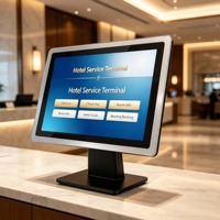 Kiosque en libre-service pour hôtel, ordinateur de bureau tactile industriel pour la réception des clients, le check-in, le check-out et la consultation des informations sur les chambres