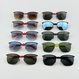 Occhiali di Tendenza di Alta Qualità, Montatura Rettangolare alla Moda, Occhiali da Sole Polarizzati <span class=keywords><strong>Y2K</strong></span> di Lusso con Montatura in Metallo Colorato Argento per Uomo - Product Image 5