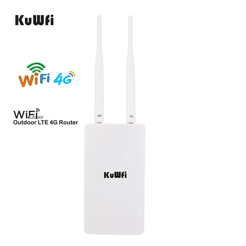 KuWFi 300Mbps ad alto guadagno antenne display wireless 3g 4g sim sbloccato router esterno impermeabile 4g lte router con scheda sim