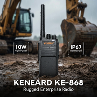 KENEARD KE868 Talkie-walkie analogique haute puissance 10W, étanche IP67, UHF 400-470MHz, appairage de fréquence à une touche pour la construction