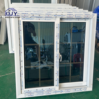 Ventana Corredera Moderna con Apertura Horizontal, Marco de PVC y Acero Plástico Resistente a Huracanes para Uso en Apartamentos