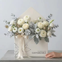 Boîte à fleurs en carton pliable de luxe personnalisée, robuste, pour l'emballage d'arrangements floraux, sac d'emballage pour mariage, anniversaire, décoration de fête
