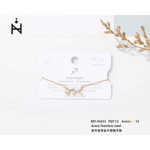 Bracciale Sagittario in Acciaio Inossidabile con Diamanti, Gioiello Costellazione, Regalo Unisex, Bracciale Classico a Catena - Product Image 1