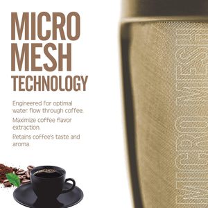 Filtre à café permanent à panier 5 tasses doré universel pour cafetières goutte à goutte Cuisinart, <span class=keywords><strong>Krups</strong></span>, Hamilton et plus - Product Image 3