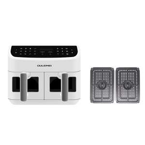 Oulemei 12L Square Dual Zone Air Fryer Visible Window Stainless Steel Digital <b>Control</b> App-<b>Controlled</b> Smart 10-in-1 Cooking - Product Image 6