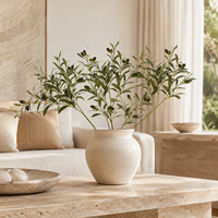 Premium Kunstmatige Olijfboomtakken Kunstplanten Stengels Met Vruchten voor Vaasvulling Huis Bruiloft Decoratie Groothandel Zijden Planten