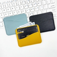 Dompet tempat kartu banyak Slot kartu kustom pelindung kartu kapasitas besar kulit PU tempat kartu untuk pria dan wanita