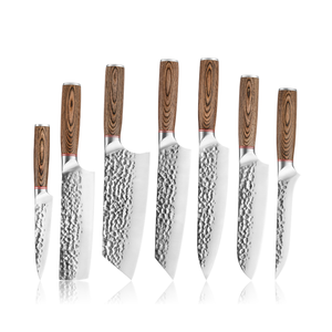Cuchillo de Cocina Justa Chef para Mujer, Pequeño, para Rebanar, Mango de Madera con Diseño Martillado, Hoja de Acero Inoxidable, 8-9.9 Pulgadas, Moderno para el Hogar - Product Image 1