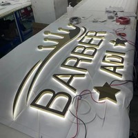 Marque logo 3d led lettre éclairée signe bureau porte signes lettres en métal doré intérieur signe avec lumière pour magasin