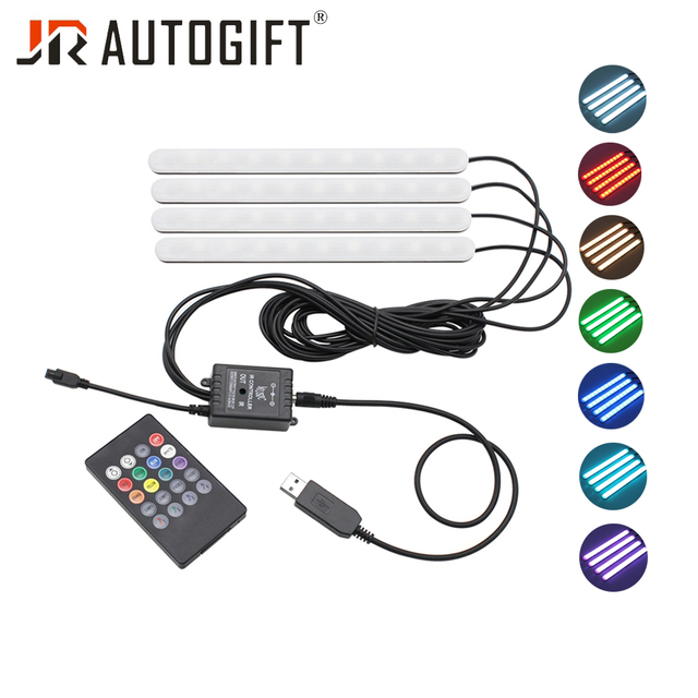 USB-C RGB Auto Interior Decorative Atmosphere Lights LED Car Foot Ambient Light Cigarette Lighter with Music Control App