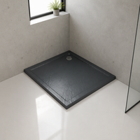 Bac de douche carré moderne en acrylique noir personnalisable - Sortie d'usine