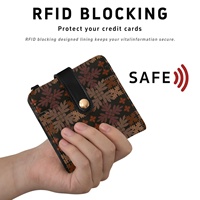 Dompet Perjalanan Wanita Kulit PU Kompak dengan Kantong Koin Rfid Zipper Kecil, Desain Quilt Hawaii Kustom, Tempat Kartu Kredit dan Uang Tunai