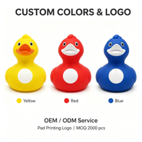 Jouet de bain en plastique jaune en forme de canard avec logo personnalisé, couleurs assorties, créez votre collection de canards Jeep, cadeau promotionnel
