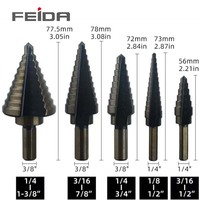 Forets hélicoïdaux en acier rapide (HSS) FEIDA, lot de 5, avec finition oxyde noir - Pour perçage de métaux, opérations de perçage automatisées