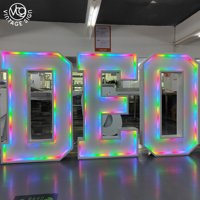 Letreros DE BODA blancos gigantes Letra 3D con bombilla Led Letras de marquesina de 4 pies Cambio de color de amor