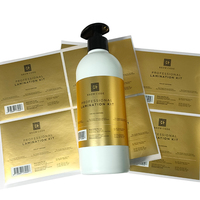 Autocollant métallique doré personnalisé pour emballages cosmétiques de luxe, étiquette PET imperméable pour les soins de la peau et les kits de salon