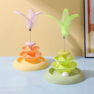 Juguete Giratorio con Plumas para Mascotas, Placa de Entretenimiento y Relajación para Perros y Gatos, Hecho de Plástico Resistente para la Diversión Felina - Product Image 4