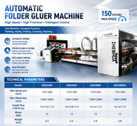 Máquina Plegadora y Encoladora Automática con Sistema PLC Certificado CE QZD, Máquina Formadora de Cartón Corrugado