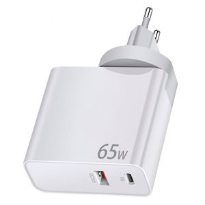 GaN Tech 65W Dual Port Fast Charger (1USB-A + 1 PD) Fast Wall Charger with PD & QC3.0 for Mobile Phone Laptop Tablet - Product Image 2