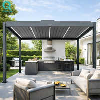 Pergola de jardin QINGYING en aluminium avec lames orientables pour l'extérieur