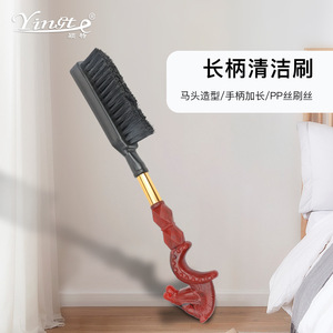 Cepillo para zapatos con mango de cabeza de caballo, cerdas de PP, limpieza suave para zapatos de cuero, uso doméstico, mango largo, agarre cómodo - Product Image 3