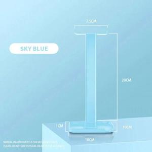 Sky Blue Earphone <b>Stand</b> 20cm Height Plastic <b>Desktop</b> Display Holder for Headphones - Product Image 2