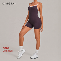Combinaison de yoga Dingtai Color Block à dos croisé, une pièce, sans manches, grande taille, extensible dans quatre directions, légère, en nylon et élasthanne, séchage rapide