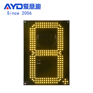 Bảng Chữ Số LED Đơn Màu Vàng Ấm 12Inch Giá Xuất Xưởng Màn Hình Hiển Thị LED <span class=keywords><strong>7</strong></span> Đoạn Ngoài Trời Cho Trạm Xăng Màn Hình Thay Đổi Giá LED - Product Image 1