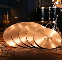 Ensemble de 5 cymbales en bronze 14, 16, 18, 20 pouces, cymbales de batterie professionnelles pour kit de batterie, performance de groupe, enregistrement, enseignement, vente en gros