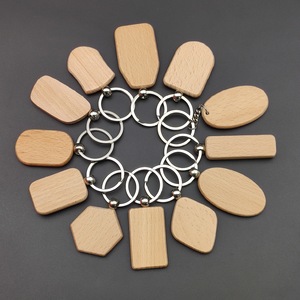 New 2026 Custom Wood Keychain Blanks Natural Wooden Keyrings with Metal Rings for DIY Engraving Promotional Corporate Gifts Bulk