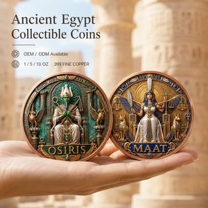 Pièce de monnaie de mythologie égyptienne en cuivre fin 999 de 5 oz, haute définition, peinte aux UV, effet proof, médaille d'art de collection, Anubis, Pharaon, pièce de monnaie grecque - Product Image 2