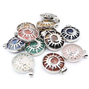 Cristal Natural de Cuarzo Sol Luna Colgante Piedra Curativa Chakra Energía Reiki Protección Meditación Fabricación de Joyas Encantos - Product Image 3