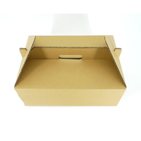 Custom Kraft Paper Gable Box with Handle for Bakery Cake Fried Chicken Takeaway Food Packaging