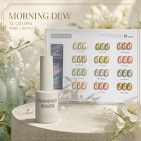 BelloGel Morning Dew French – Collection Magnétique de Vernis Gel Effet Œil de Chat Lumineux, 12 Couleurs, Bouteille de 10ml
