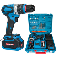 Ensemble de perceuse sans fil à batterie lithium 21V, 2 vitesses, mandrin 13 mm, kit d'outils électriques manuels avec 2 batteries, chargeur et sac pour bricolage à domicile