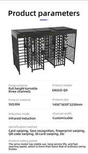 ประตูหมุนสแตนเลสพร้อมคุณสมบัติความปลอดภัยขั้นสูง ประตูหมุนแบบเลื่อน ประตูหมุนสูงเต็มความสูงสำหรับโรงงาน - Product Image 5
