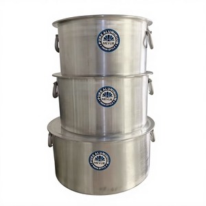 Olla <span class=keywords><strong>de</strong></span> <span class=keywords><strong>aluminio</strong></span> estilo indio Meyur, juego <span class=keywords><strong>de</strong></span> 3 piezas, 120 <span class=keywords><strong>litros</strong></span>, olla para sopa <span class=keywords><strong>de</strong></span> gran capacidad, equipo <span class=keywords><strong>de</strong></span> catering profesional - Product Image 1