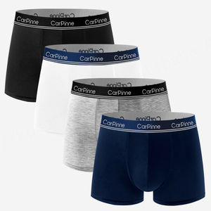 Ropa interior de fabricante para hombre, bóxer de marca de algodón sólido de pierna corta con etiqueta privada para hombre, logotipo personalizado - Product Image 1