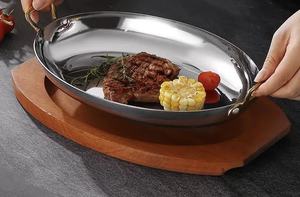 ZUNCK Assiette elliptique à double oreilles en acier rose doré luxueuse à trois niveaux pour steak et salade de fruits de mer de style occidental - Product Image 6