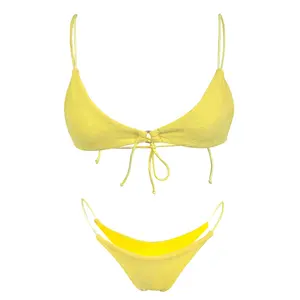 OEM manufactory cheap price terry cloth bikini set beach two piece swimwear swimsuits beachwear