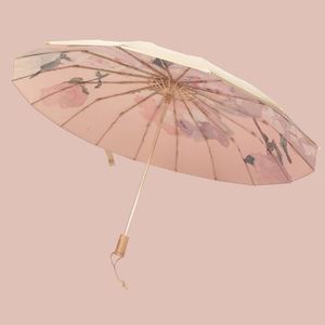 Parapluies manuels pliables en trois sections 190T pour la pluie et le soleil, protection UV UPF 50+, coupe-vent, imperméables, robustes, 100 cm, essentiels de voyage - Product Image 1