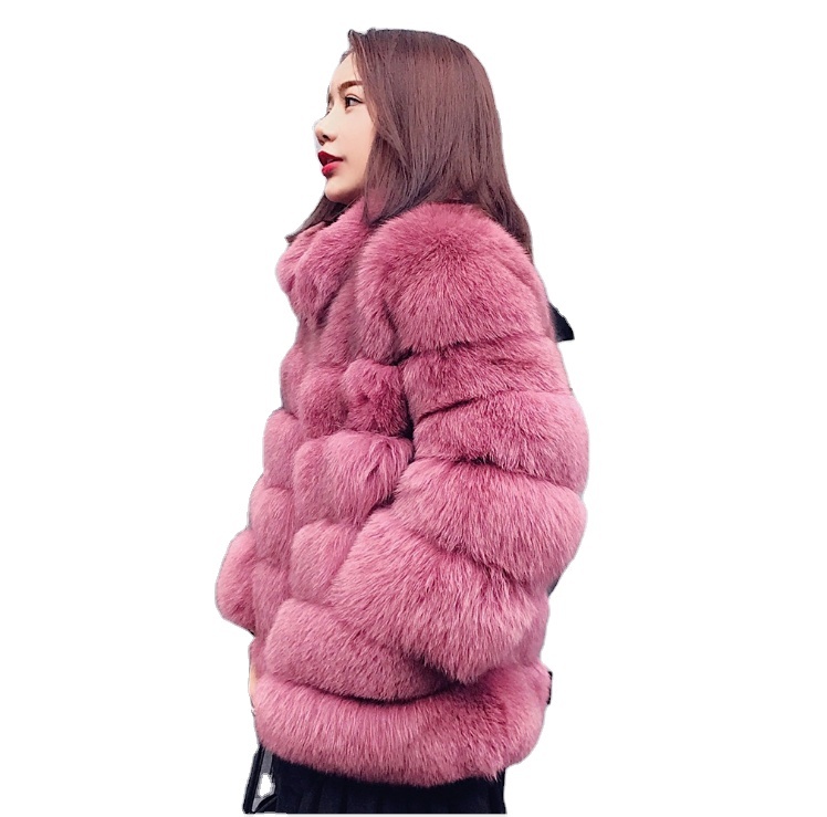Fashion Orange Faux Fur Coat with