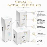 Cajas de Papel Reciclables Blancas para Cuidado de la Piel, con Estampado en Caliente UV, Relieve, Laminación Mate y Esponja para Empaque de Crema Facial