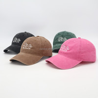 Gorra de béisbol unisex vintage de algodón lavado con logo personalizado al por mayor, gorra de camionero ajustable, gorra deportiva teñida y desgastada, gorra de papá en blanco.