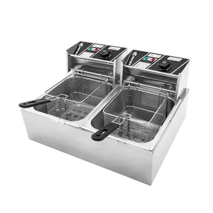 Cuisine Commerciale Profonde Casse-Croûte Friteuse Pour Twist Machine De Cuisson Pour Frites Oiseau Poulet Ensemble Double Friteuse Casserole