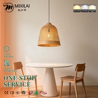 Pièces de rechange gratuites pour lustre de salon, luminaires décoratifs pour la maison, luminaires de cuisine, lampe suspendue en bambou tressé