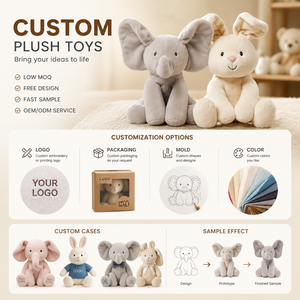 Conejito de Peluche Interactivo con Sonidos, Juguete de Peluche Eléctrico con Orejas Móviles, Muñeco Relajante para Bebés, Personalizado OEM al por Mayor - Product Image 3