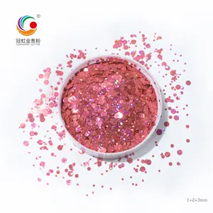 Valentines' Day High Quality Starry 3mm Heart/Round Shape Glitter Powder For Nail Arts Party/Wedding Decoration