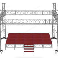 Scène portable en alliage d'aluminium à montage rapide et facile pour concert, taille 1,22x1,22m, 1,22x2,44m, 1x1m, 1x2m, 4x4 pieds, 4x8 pieds