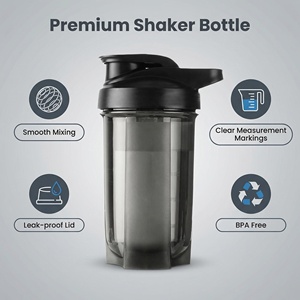 Gym Custom Protein Shaker Bottle 500ml with Logo Lightweight Durable Plastic for Sports Training - Product Image 3